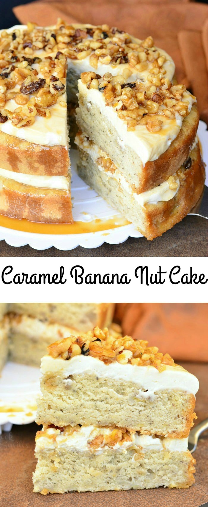 Nut Dessert Recipes: Caramel Banana Nut Cake