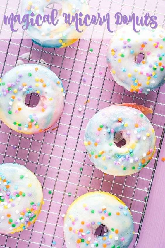 Unicorn desserts for a unicorn party: Magical Unicorn Donuts