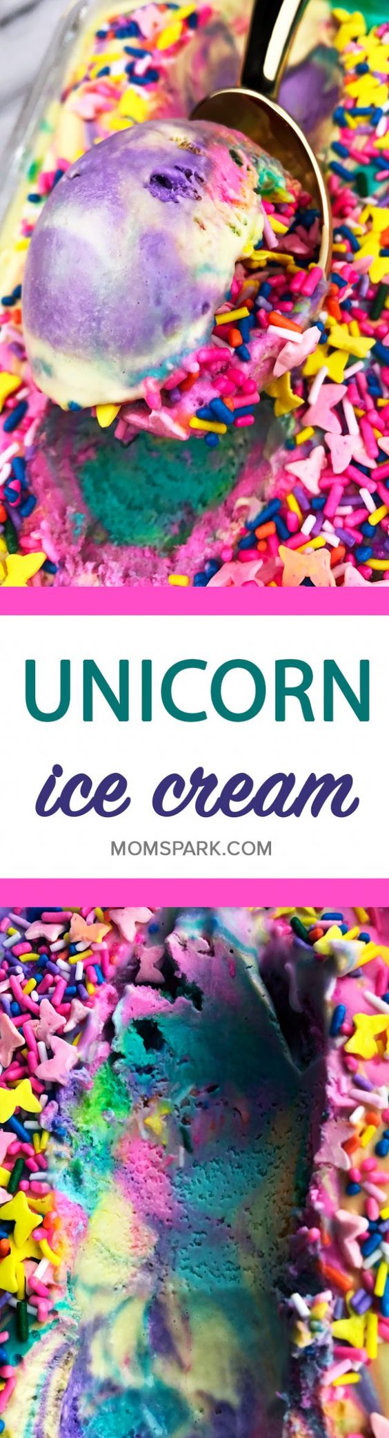 Unicorn desserts for a unicorn party: Rainbow Unicorn Ice Cream Recipe