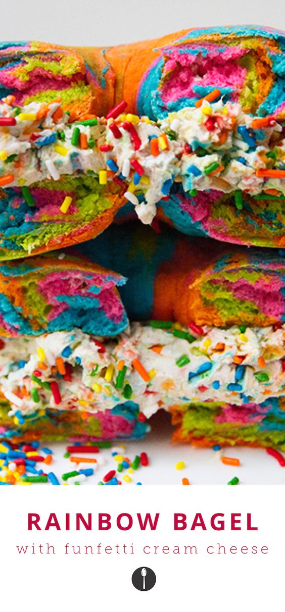 Unicorn desserts for a unicorn party: Unicorn Bagel