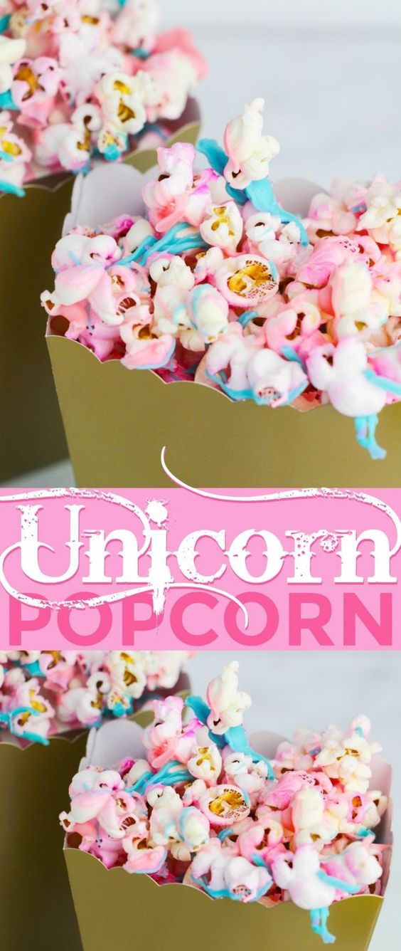 Unicorn desserts for a unicorn party: Unicorn Popcorn