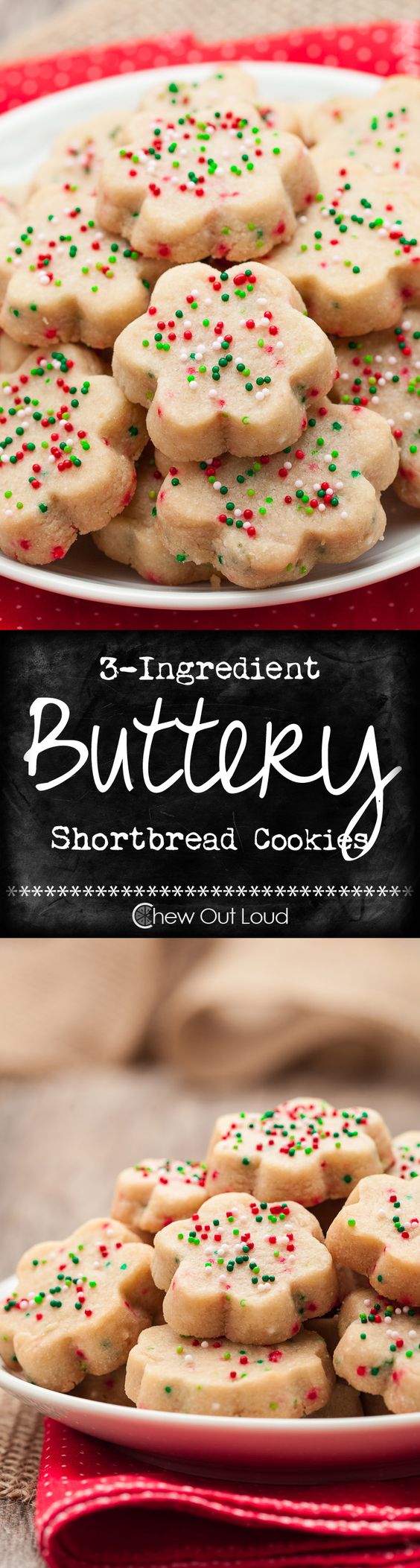 Christmas Cookies: 3-ingredient Buttery Shortbread Cookies