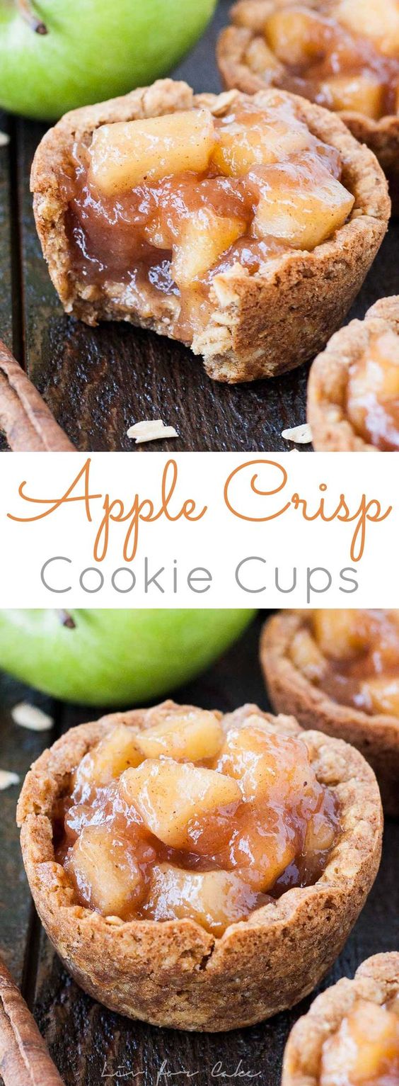 Thanksgiving Desserts: Apple Crisp Cookie Cups