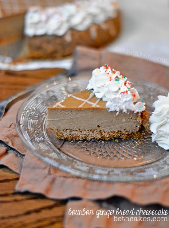 Christmas Gingerbread Recipes: Bourbon Gingerbread Cheesecake