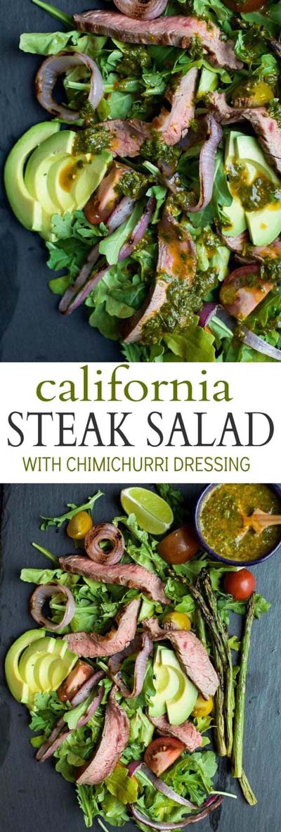 Healthy salad recipes: California Steak Salad with Chimichurri Dressing