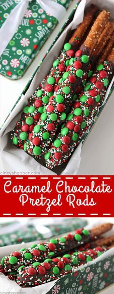 Christmas Cookies: Caramel Chocolate Pretzel Rods
