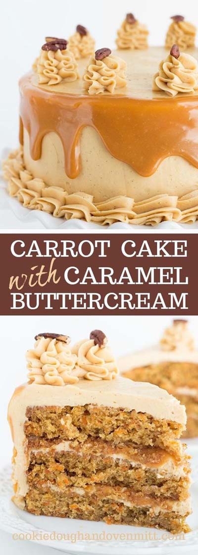 Easy caramel dessert recipes: Carrot Cake with Caramel Buttercream