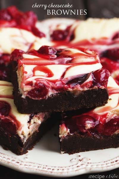 Christmas Brownie Recipes: Cherry Cheesecake Brownies