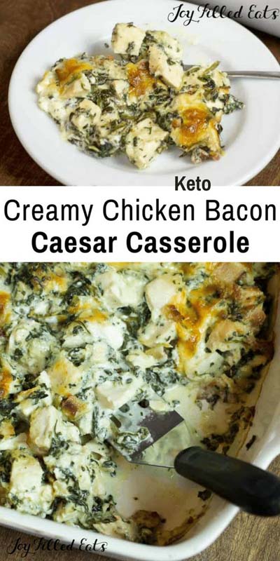 Keto Casserole Recipes: Chicken Bacon Caesar Keto Casserole