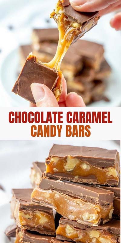 Easy caramel dessert recipes: Chocolate Caramel Candy Bars