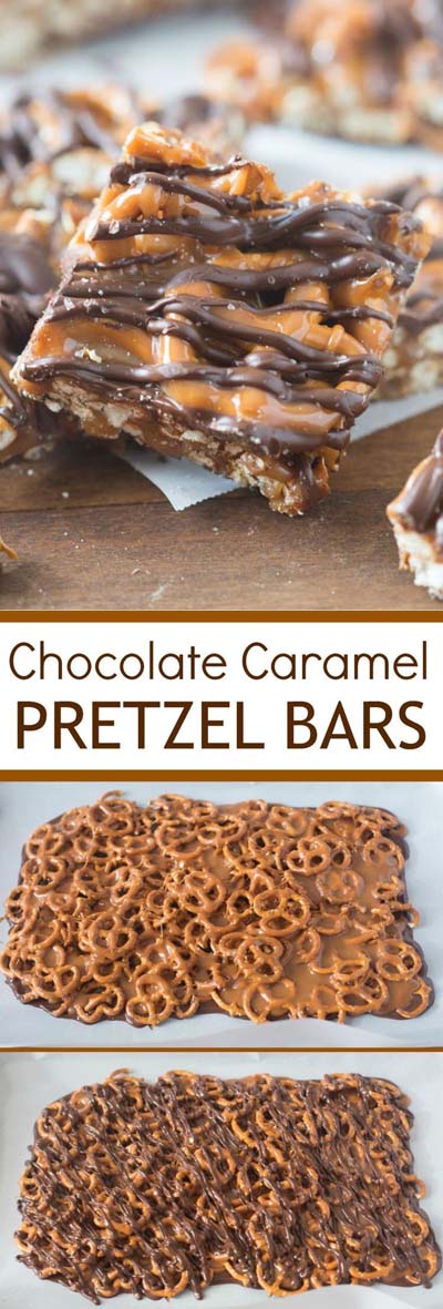 Easy caramel dessert recipes: Chocolate Caramel Pretzel Bars