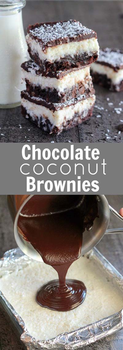 Christmas Brownie Recipes: Chocolate Coconut Brownies