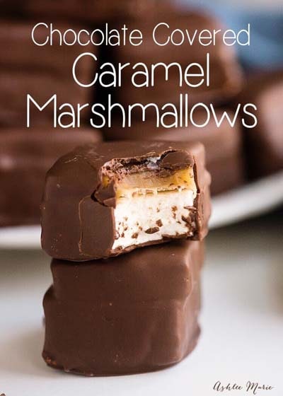 Easy caramel dessert recipes: Chocolate Covered Caramel Marshmallows