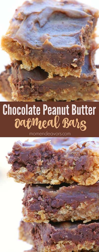Peanut Butter Desserts: Chocolate Peanut Butter Oatmeal Bars