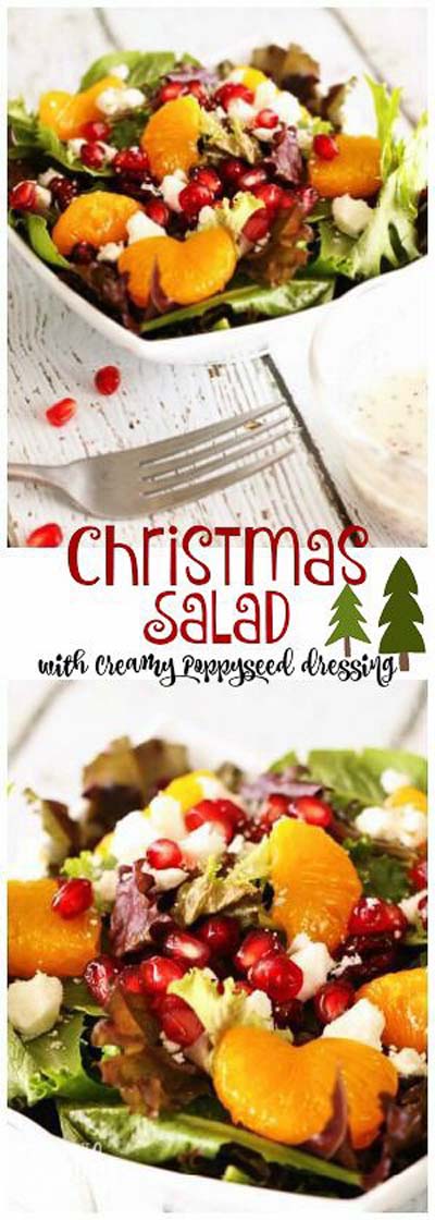 Christmas Dinner Recipes: Christmas Salad with Creamy Poppy Seed Dressing