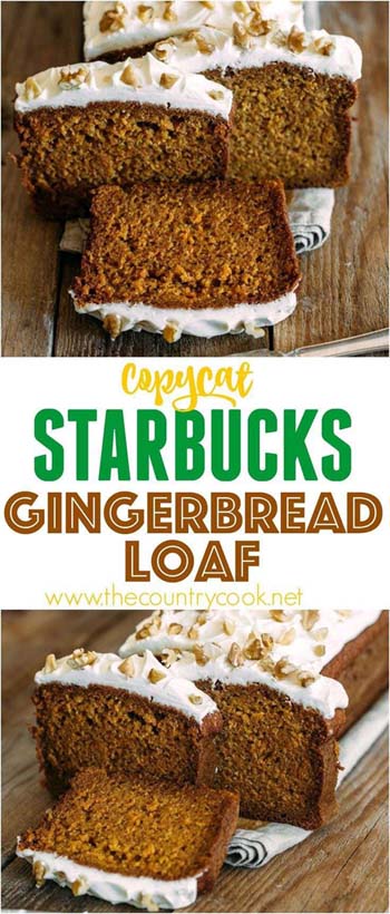 Christmas Gingerbread Recipes: Copycat Starbucks Gingerbread Loaf