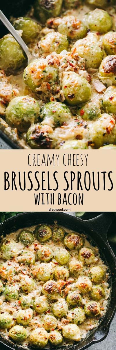 Keto Casserole Recipes: Creamy Cheesy Brussels Sprouts with Bacon