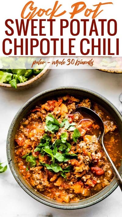 Chili Recipes: Crock Pot Sweet Potato Chipotle Chili