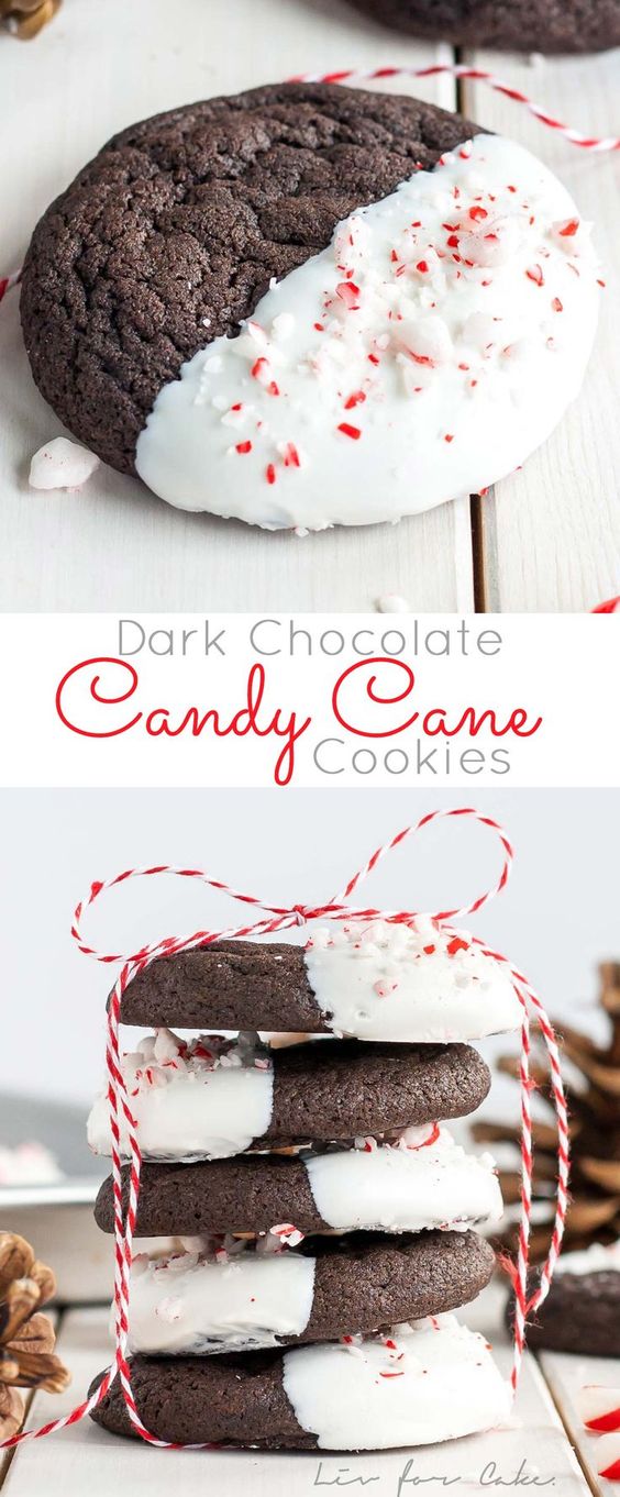 Christmas Cookies: Dark Chocolate Candy Cane Cookies