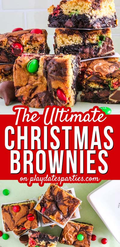 Christmas Brownie Recipes: Double Decker Triple Stuffed Christmas Brownies
