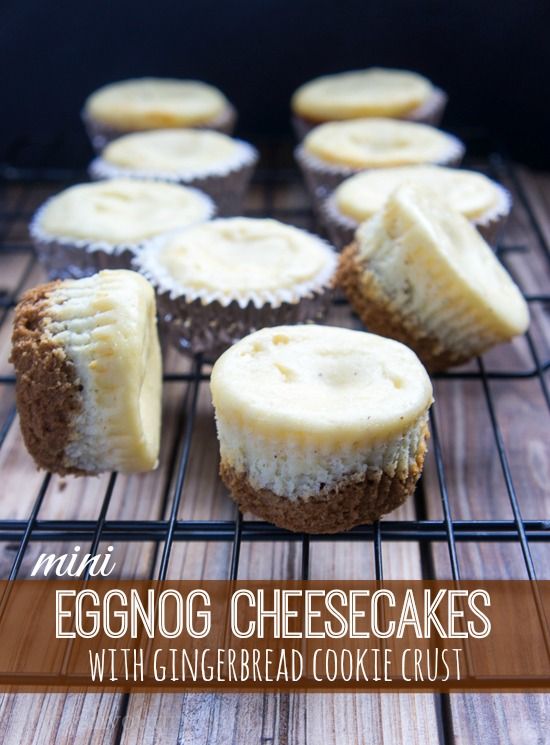 Christmas Gingerbread Recipes: Eggnog Cheesecakes With Gingerbread Cookie Crust