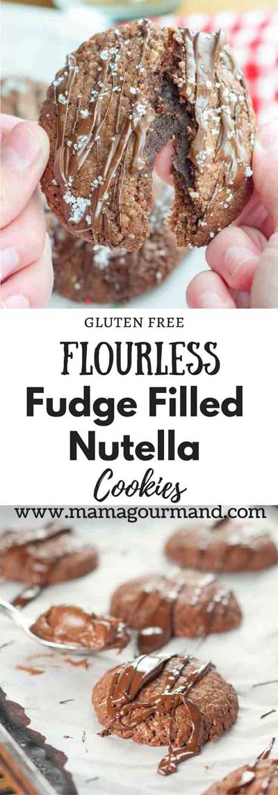 Flourless Fudge Filled Nutella Cookies