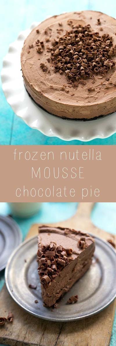 Frozen Nutella Chocolate Mousse Pie