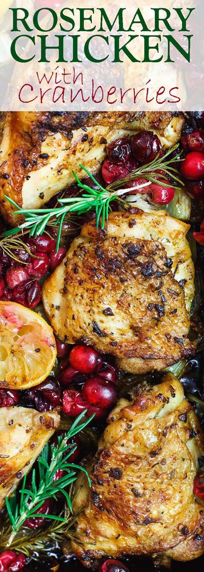 Christmas Dinner Recipes: Garlic Rosemary Chicken With Cranberries