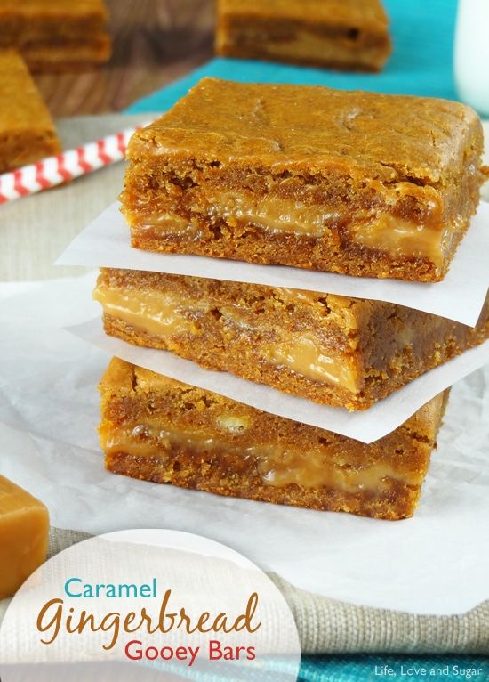 Christmas Gingerbread Recipes: Gingerbread Caramel Gooey Bars