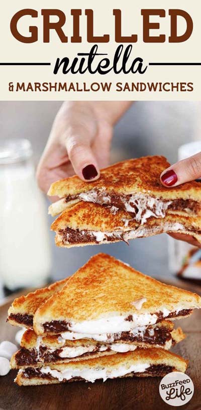 Grilled Nutella & Marshmallow Sandwiches