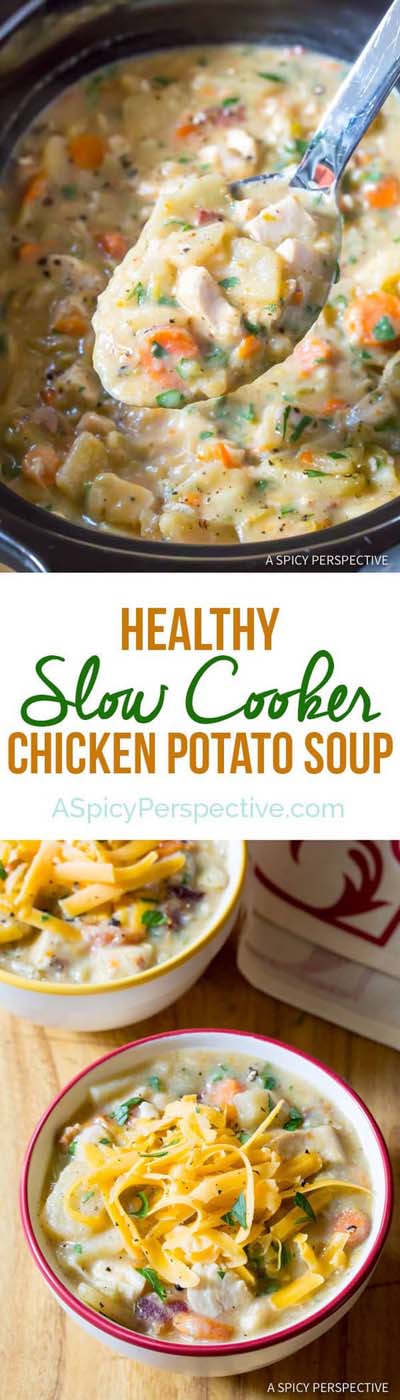 Healthy Slow Cooker Chicken Potato Soup