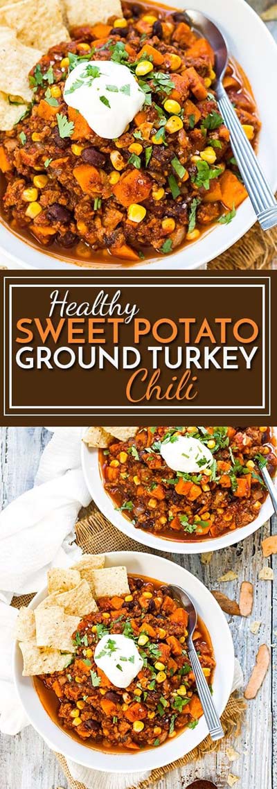 Chili Recipes: Healthy Sweet Potato Ground Turkey Chili