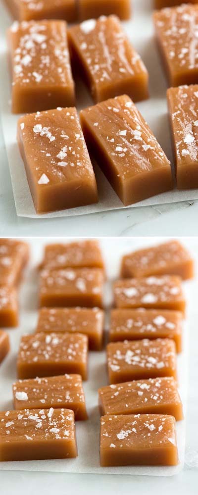 Easy caramel dessert recipes: Homemade Salted Caramels