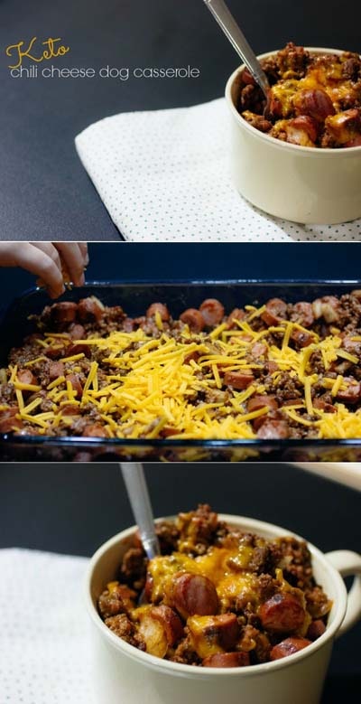 Keto Casserole Recipes: Keto Chili Cheese Dog Casserole 1