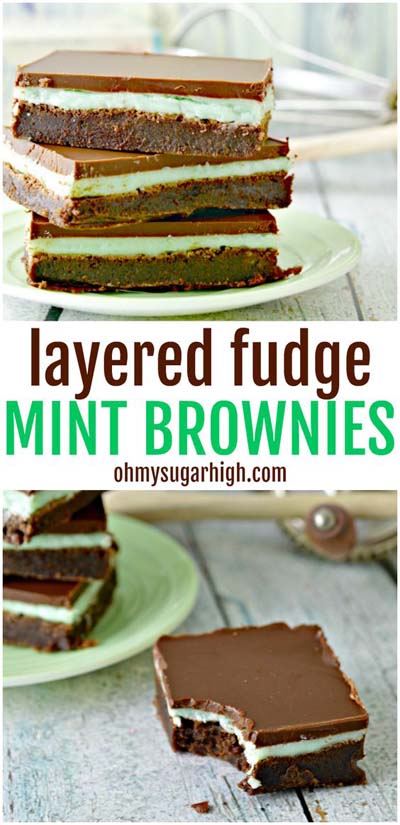 Christmas Brownie Recipes: Layered Fudge Mint Brownies