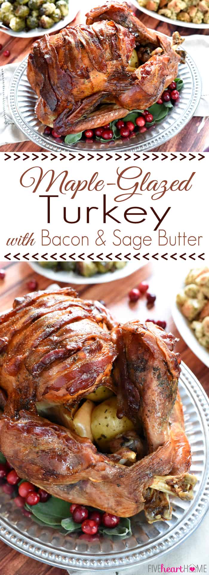 Thanksgiving turkey recipes: Maple-Glazed Turkey with Bacon and Sage Butter