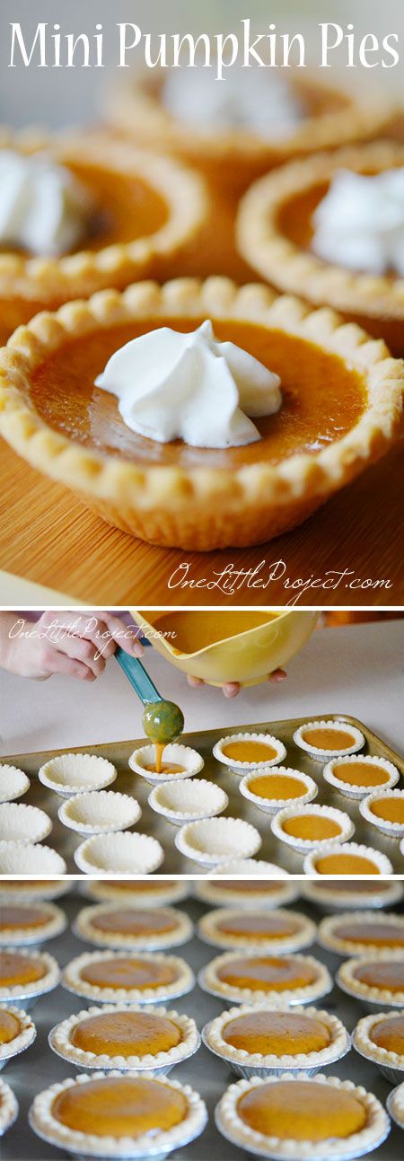 Thanksgiving Desserts: Mini Pumpkin Pies