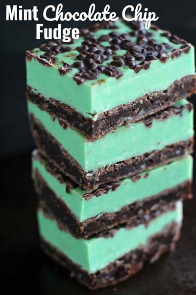 Christmas Brownie Recipes: Mint Chocolate Chip Fudge