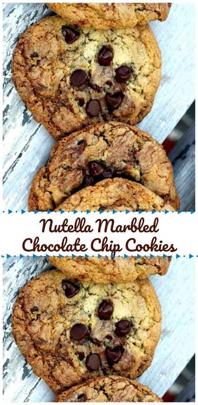 Nutella Marbled Chocolate Chip Cookies