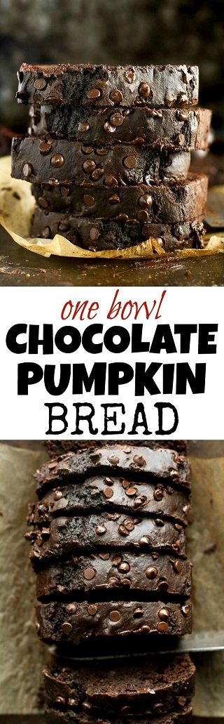 Pumpkin Spice Recipes: One Bowl Chocolate Pumpkin Bread