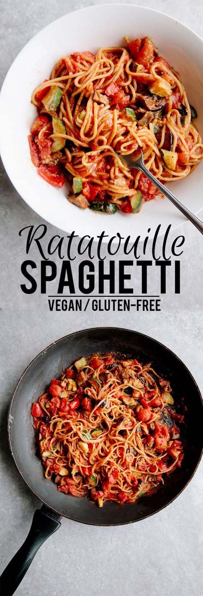 Vegan Pasta Recipes: One-pot Ratatouille Spaghetti