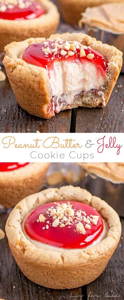 Peanut Butter Desserts: Peanut Butter & Jelly Cookie Cups