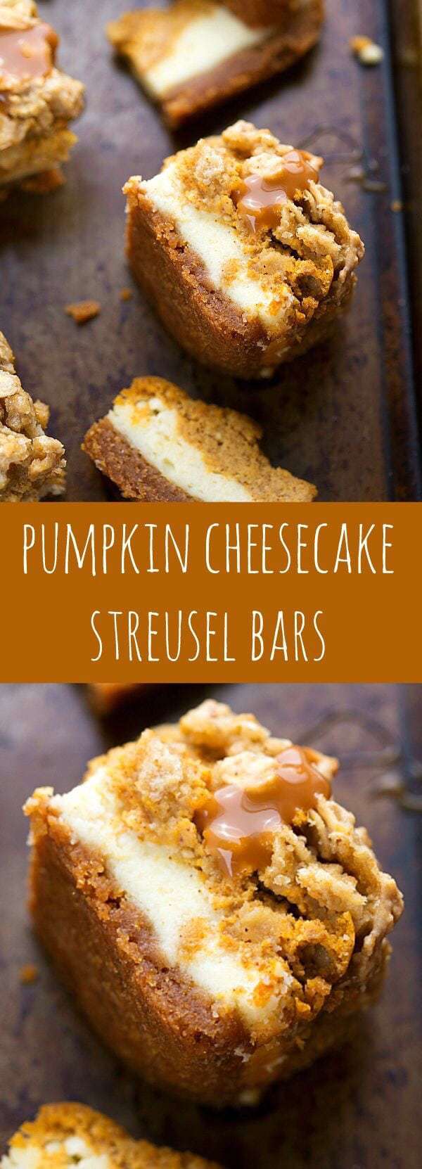 Pumpkin Cheesecake Streusel Bars