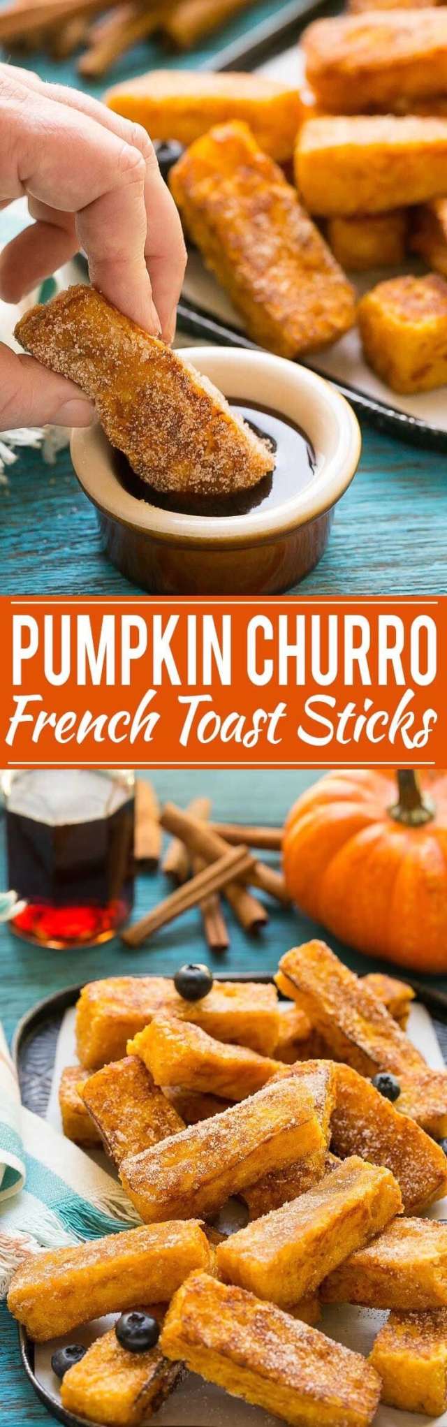 Pumpkin Spice Recipes: Pumpkin Churro French Toast Sticks