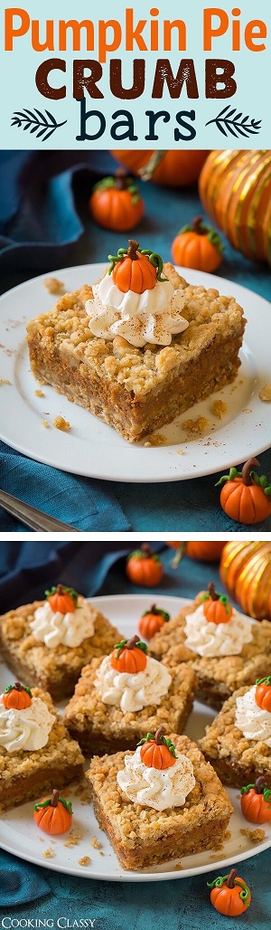 Pumpkin Spice Recipes: Pumpkin Pie Crumb Bars