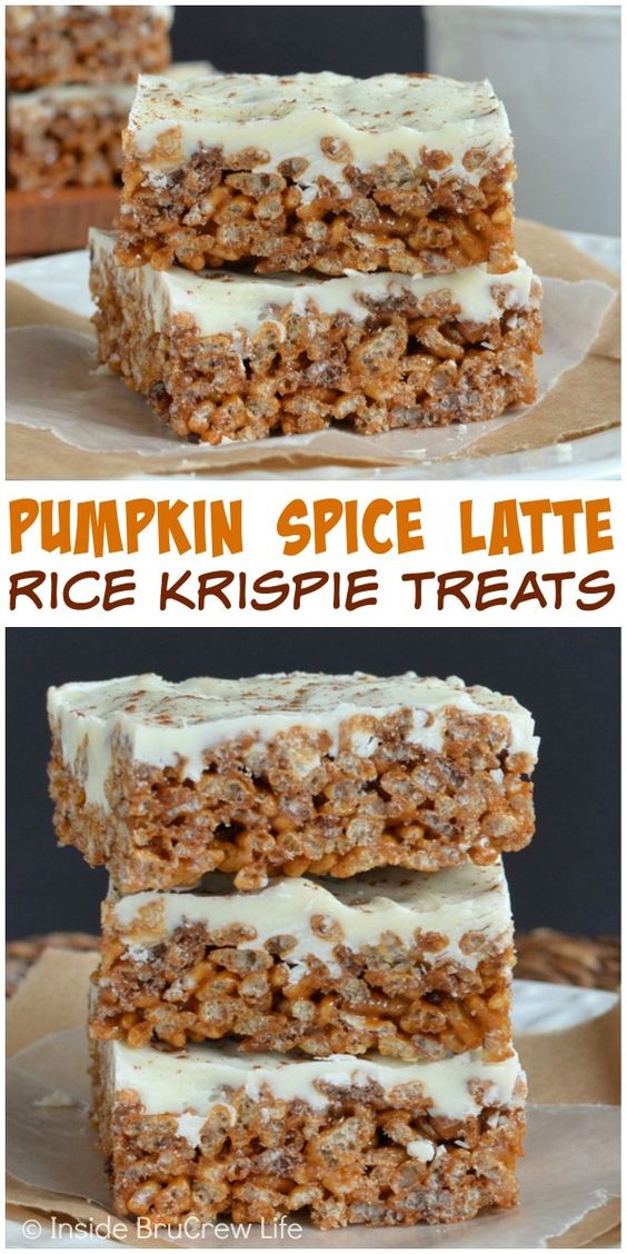 Pumpkin Spice Recipes: Pumpkin Spice Latte Krispie Treats