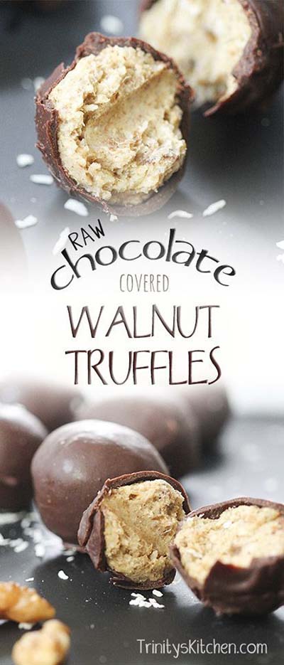 Truffle Dessert Recipes: Raw Chocolate Covered Walnut Truffles