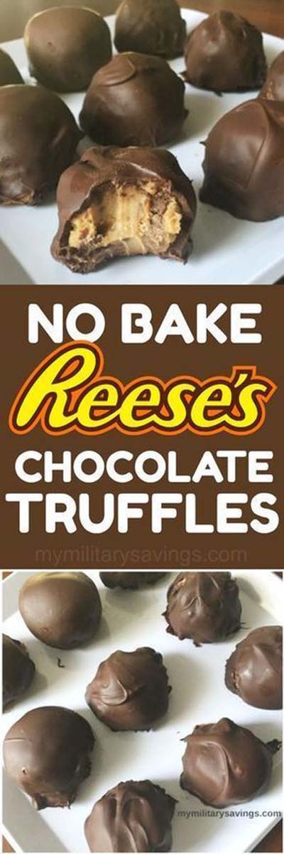 Truffle Dessert Recipes: Reese’s No Bake Truffles For Foodie Friday-min