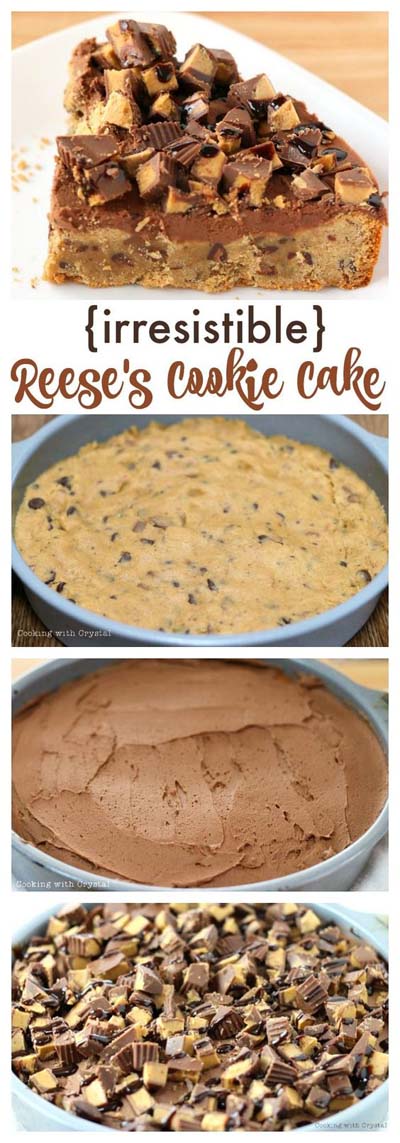Peanut Butter Desserts: Reese’s Peanut Butter Cookie Cake-min