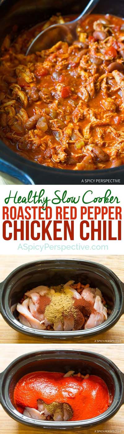 Chili Recipes: Roasted Red Pepper Chicken Chili Recipe